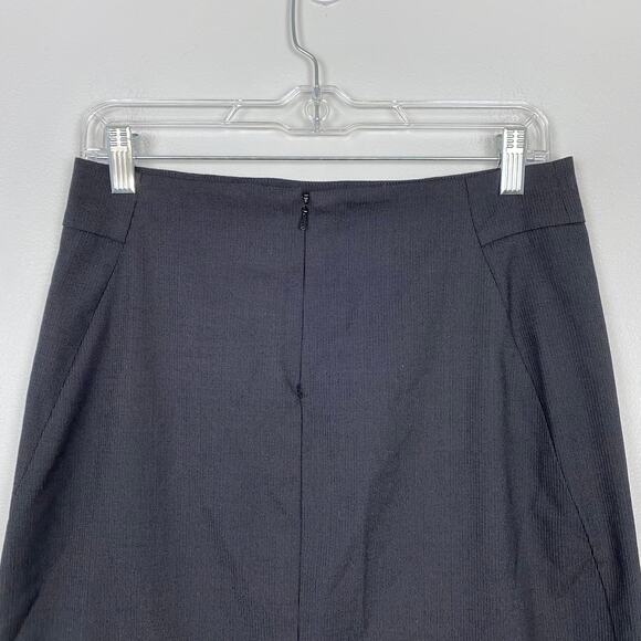 Theory Wool Pencil Skirt Joanie Dominant Back Slit Career Straight Gray Size 8 - Picture 5 of 10